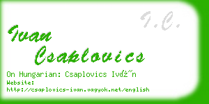 ivan csaplovics business card